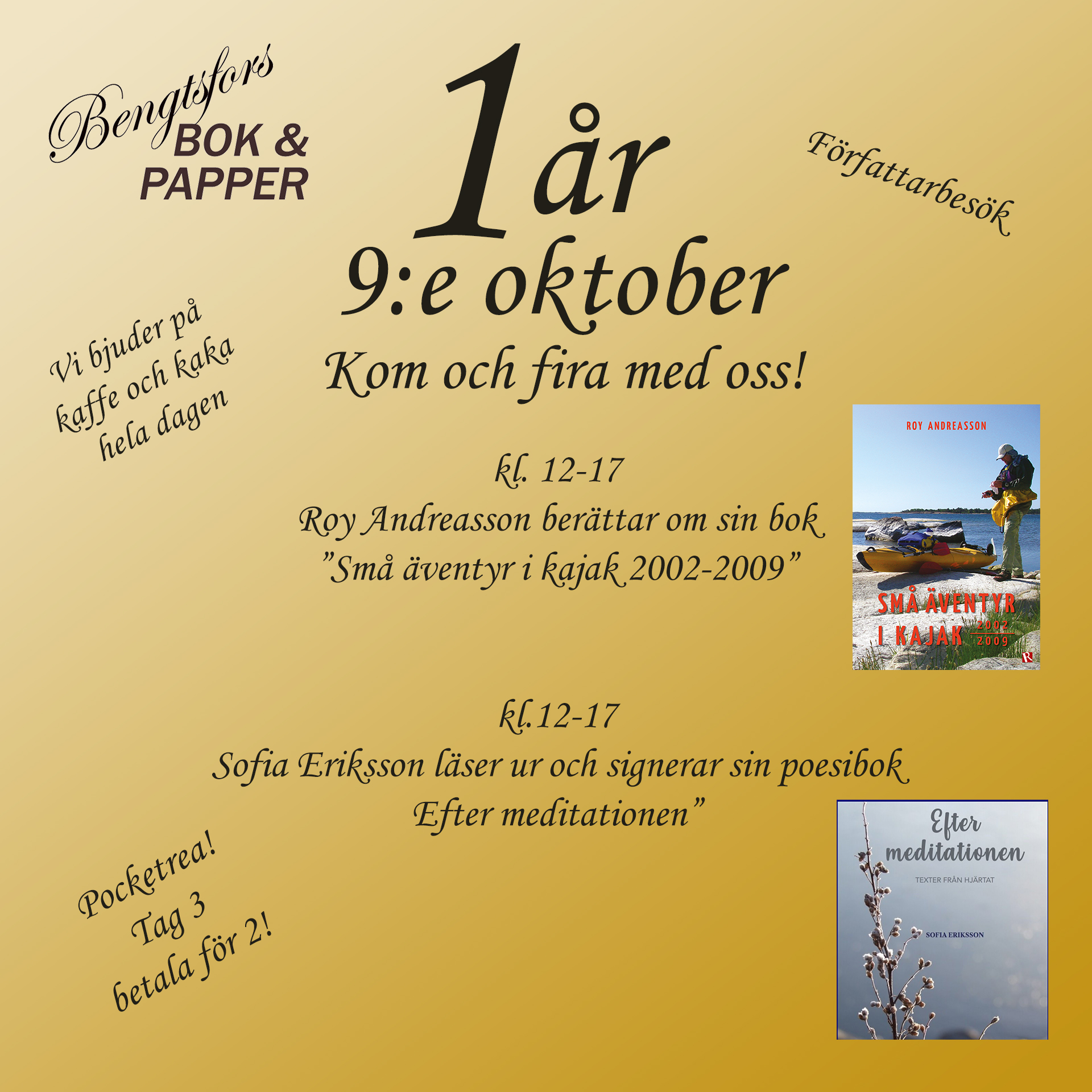 Vi firar 1 år som bokhandlare